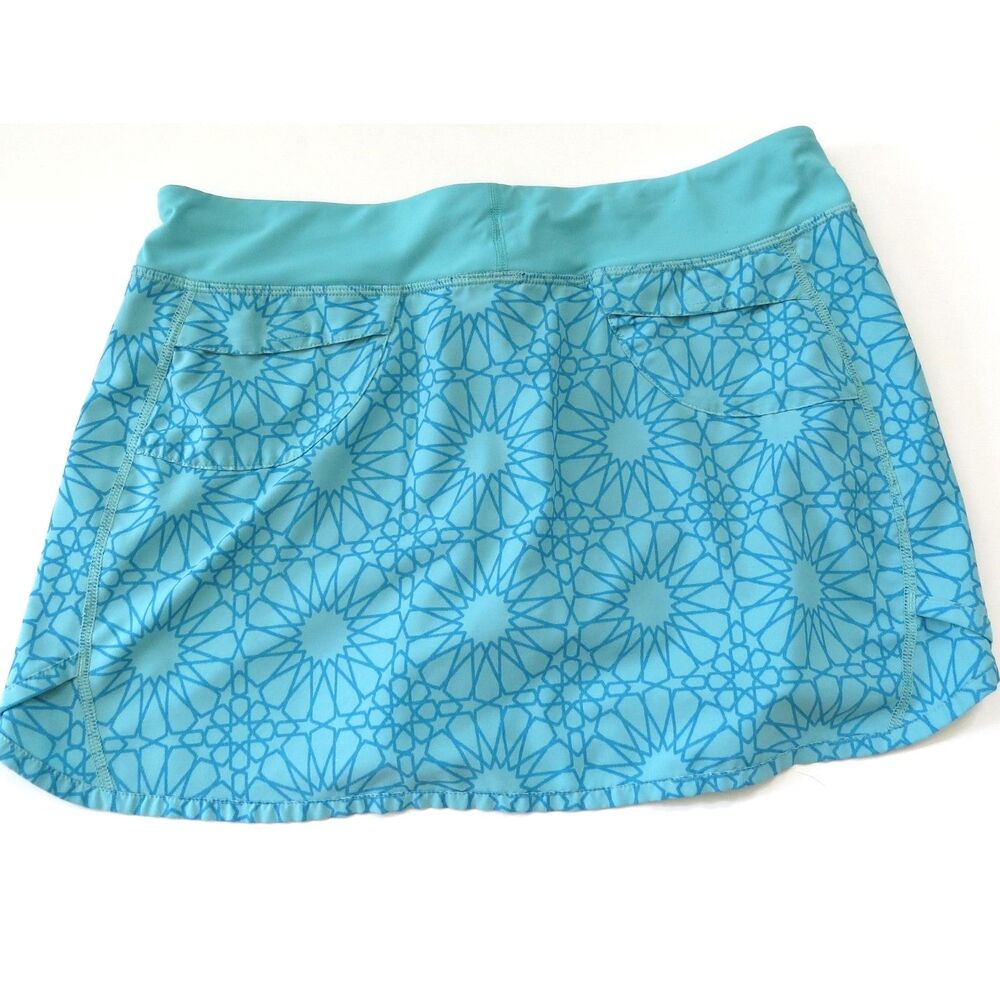 Patagonia Women's  Nine Trails Skort Turquoise with Mandala Print  Small - Picture 2 of 8